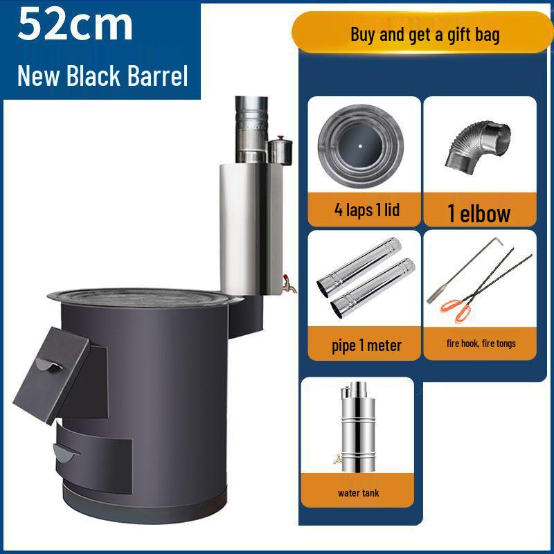 Draagbare Rookloze Houtkachel: Binnen-/Buitenverwarming met Grote IJzeren Pot, Energiezuinig, Extra Dik Ontwerp.