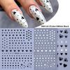 3pcs Valentine's Day Nail Art Stickers 3D Black White Pink Lines Love Nail Decals DIY Adhesive Slider Manicure Decorations