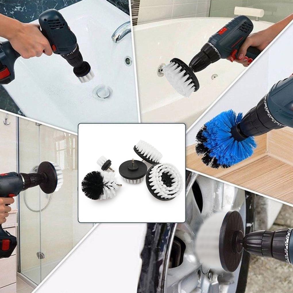 Cleaning Brush 2/3\.5/4/5 Inch Brush Attachment Set Power Scrubber Brush Tile Bathtub Surface Cordless Rotary Cleaning Tool Kit