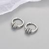 Silver Color Two Wear Methods Small Circle  Earrings Women Unique Design  Light Luxury Jewelry
