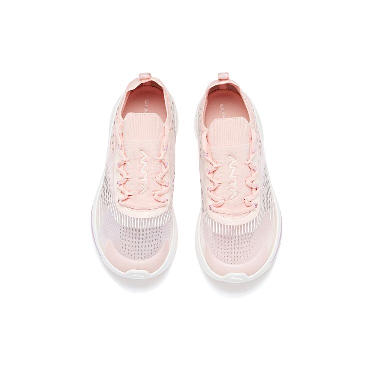 Anta Lightweight Durable Casual Running Shoes Women Sneakers Pink White 12925542-4