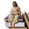 Resin Jesus Figurine I Am With You Always Spiritual Inspirational Hand Painted Statue Religious Memorial Figurine For Prayer