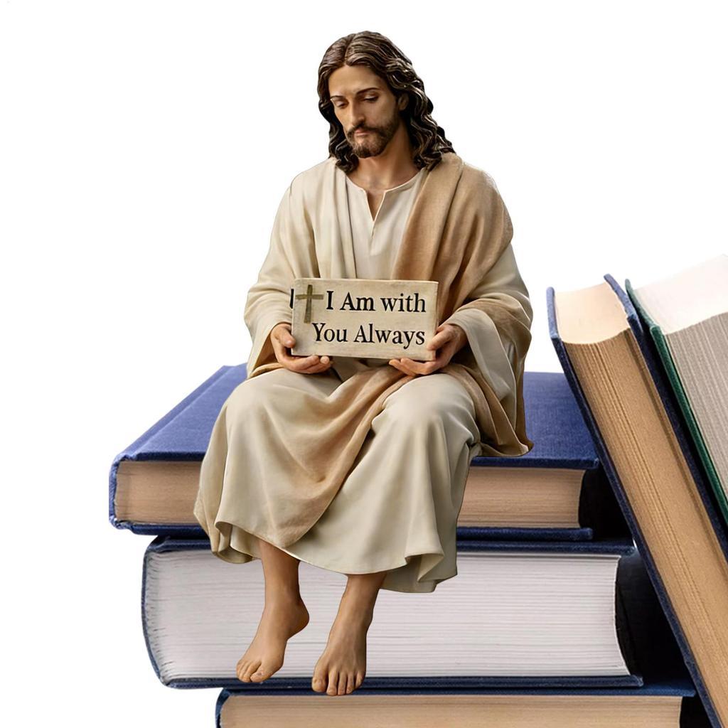 Resin Jesus Figurine I Am With You Always Spiritual Inspirational Hand Painted Statue Religious Memorial Figurine For Prayer