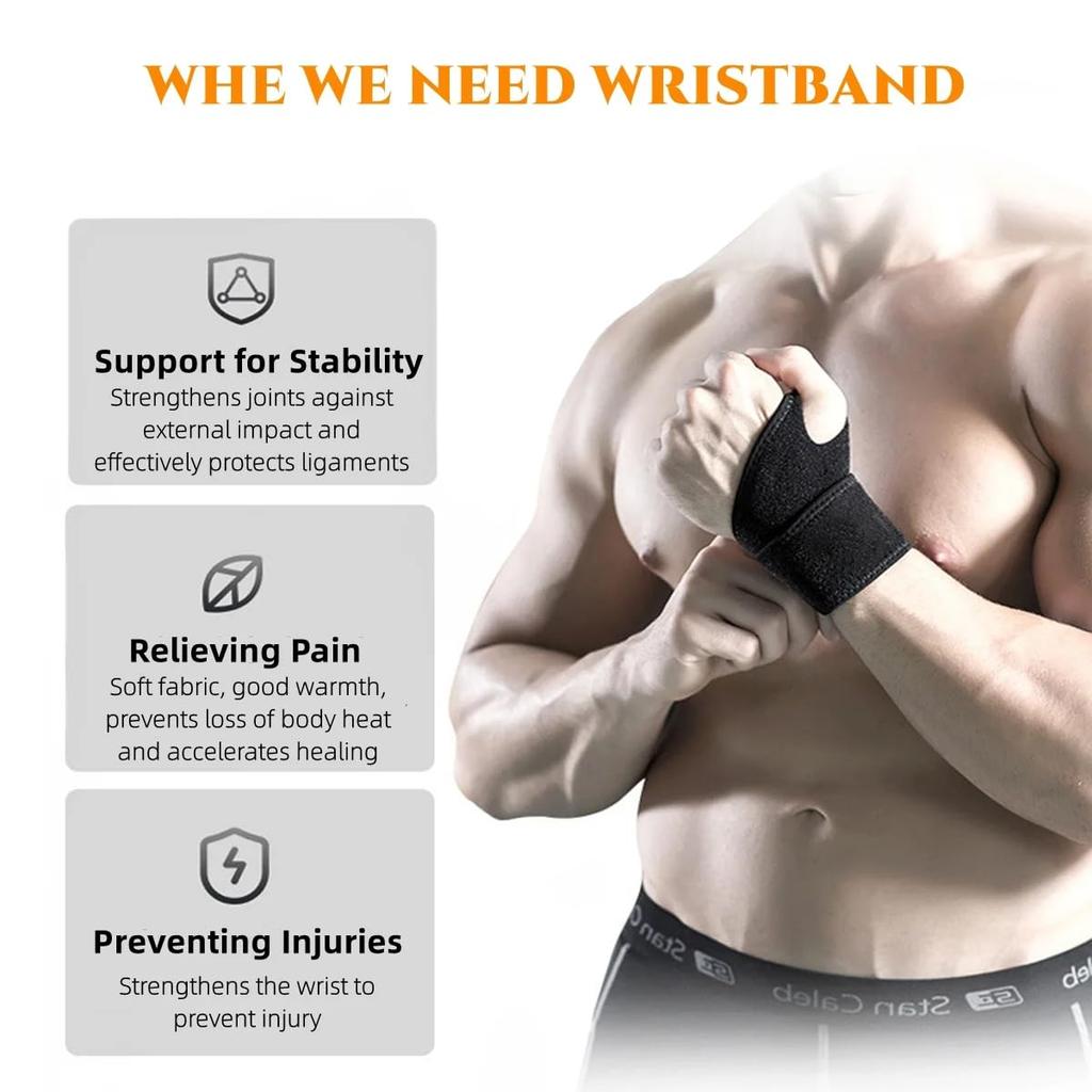 Mockery Wrist Support Band with Thumb Loops Compression Wrist Support for Fitness, Weightlifting, Tendonitis, Carpal Tunnel Arthritis, Wrist Pain