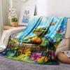 Tortoise Print Flannel Blanket, High quality Comfortable for All Seasons, Home Decor, Warmth and Comfort, Perfect for Christmas Gifts