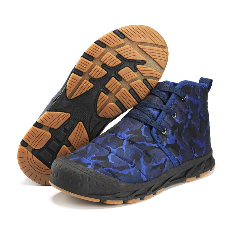 Men's High-Top Camouflage Waterproof Snow Boots - Non-Slip Outdoor Velvet-Lined Casual Cotton Shoes