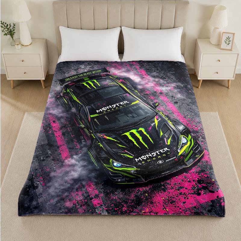 Coperta in Flanella Stampata Monster Energy Morbida Calda Coperta Plaid in Peluche Per Letto Divano Divano Uso Domestico Interno