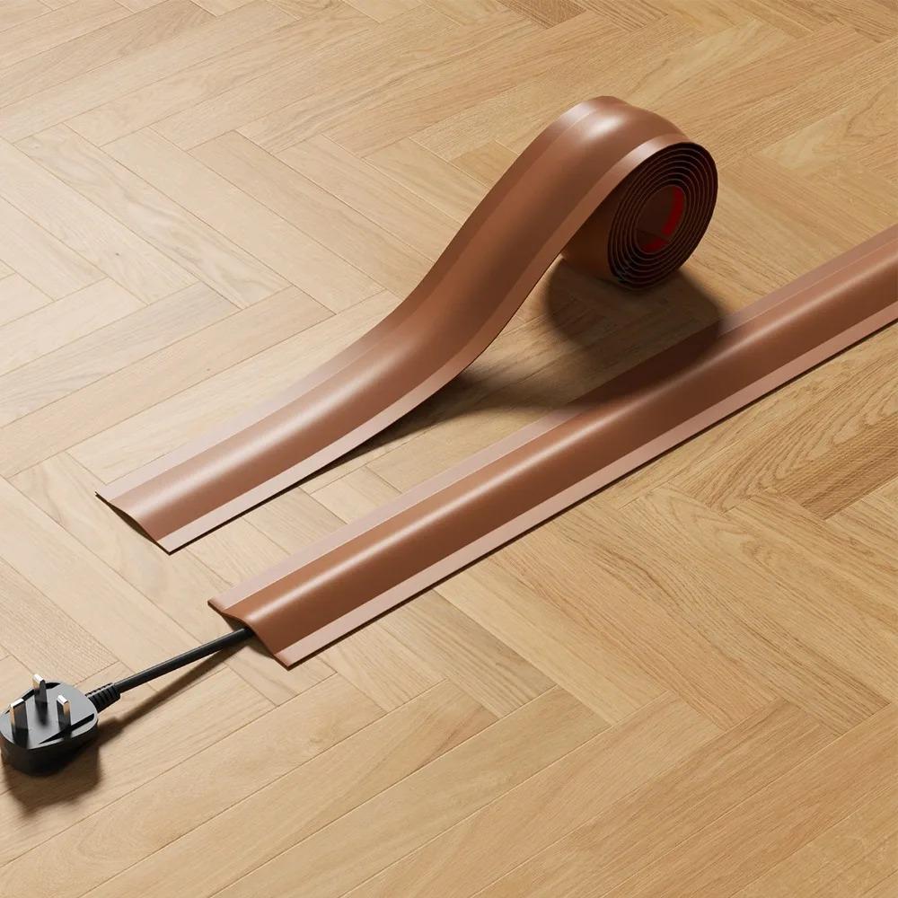 1PC 1mx5.5cm High Quality Soft Cord Cover Durable Flexible Wire Cover PVC Cable Management Floor Cable Cover Indoor