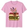 Stacked Books Reading Literature Unisexs TShirt Unisexs Tee Floral Graphic Tee