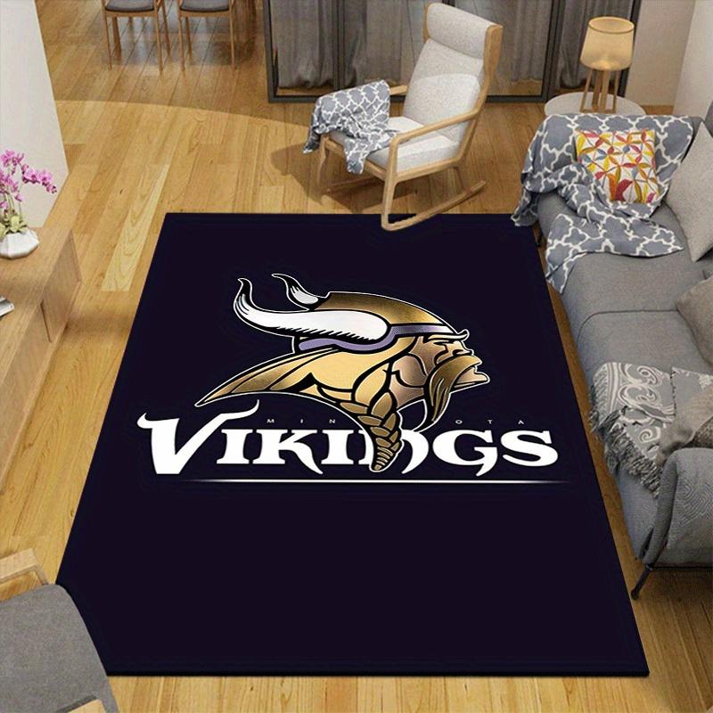 1pc Viking Warriors Pattern Area Rug, Anti Slip Non Shedding Stain Resistant Carpet