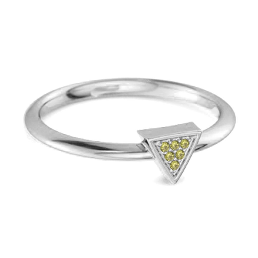 Peridot Minimalist Geometric Ring – 925 Sterling Silver