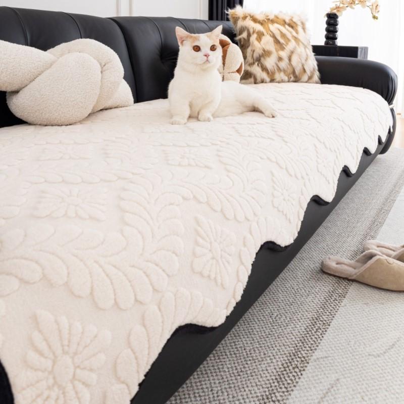 Winter Warm One-Piece Non-Slip Sofa Throw Cover Soft Fuzzy Furniture Protector Mats New Irregular-Shaped Plush Sofa Cushion