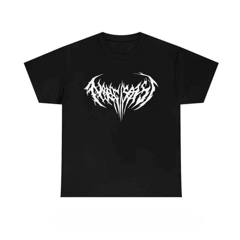 

Gothicstyle Tshirt with American Street Letter Print Short Sleeve Loose Fit Trendy Brand Versatile for All Occasions M