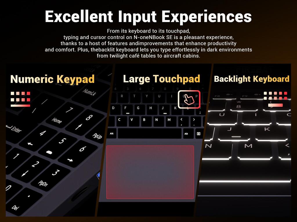 Firebat Laptop AT15 15.6 Inch Intel N150 DDR4 16GB RAM 512GB/1TB SSD 1920*1080 Windows 11 Notebook Backlit Integrated Numpad