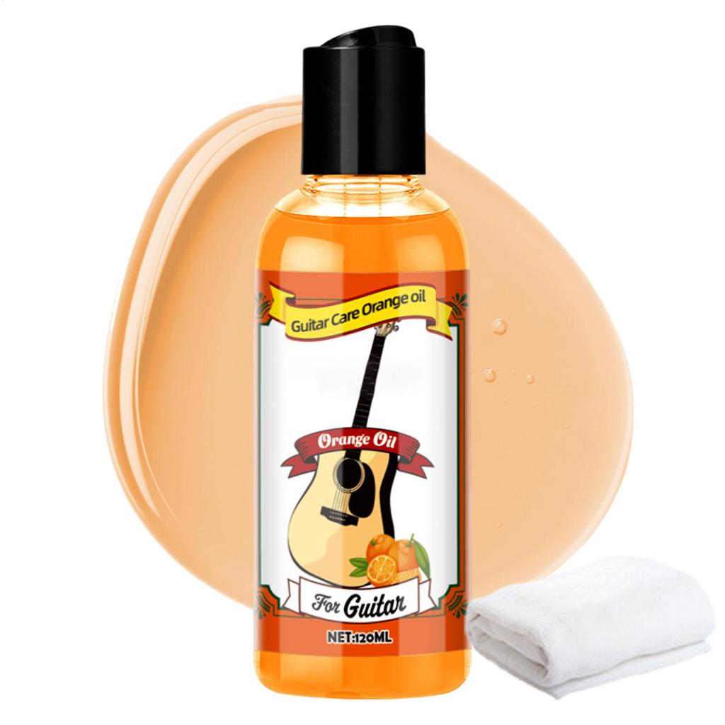 120ml Fretboard Cleaner Guitar Care Cleaner Polishing Oil Portable Guitar Care Orange Oil With Cleaning Cloth Guitar Accessories