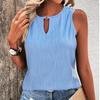 IHUASU Damska kamizelka z dziurką od klucza pod szyją, bez rękawów, letnia, biznesowa, casualowa, podstawowy top