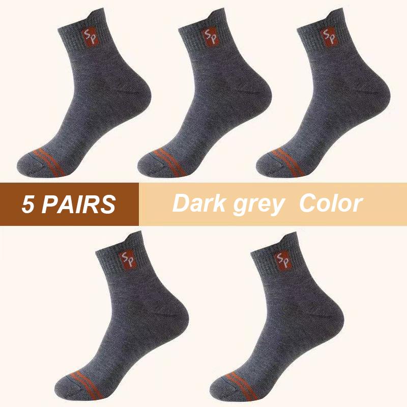 

5 пар новых мужских носков, модные спортивные, высокого качества, дышащие, для мужчин, размер EU38-45 EUR38-45