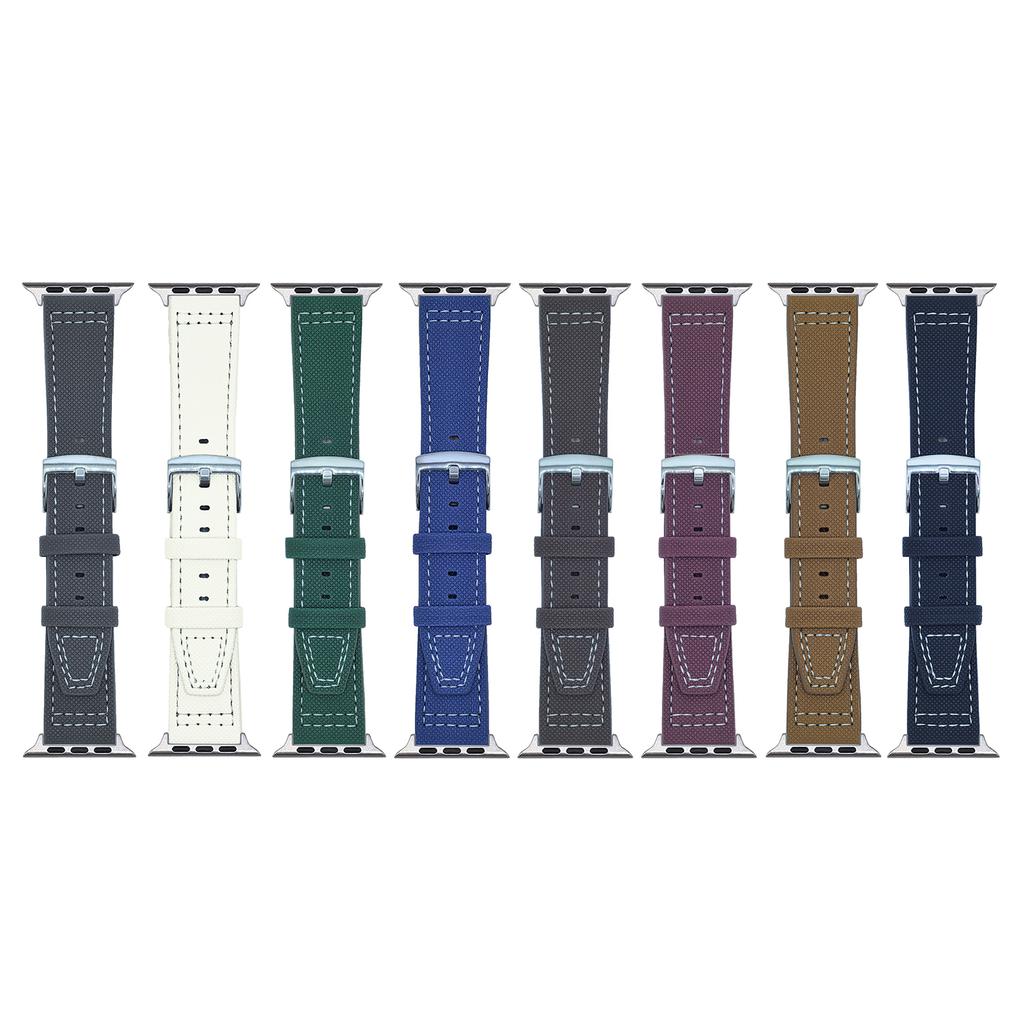 Watch Band for Apple Watch Series 11 10 42mm/9 8 7 41mm/SE3 SE2 SE 6 5 4 40mm/3 2 1 38mm Adjustable Leather Wrist Strap