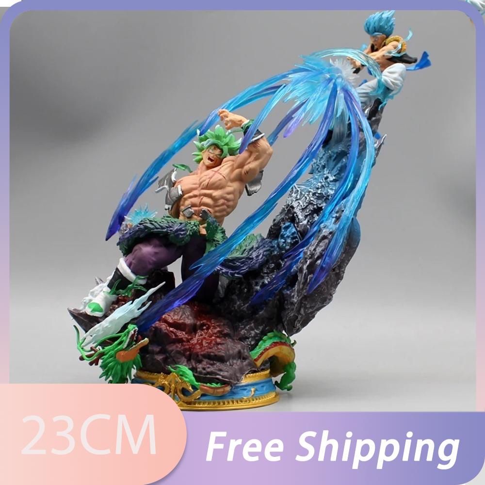 dragon ball Figures Broly Vs Gogeta Anime Figure 23cm Broly Figure Model Pvc Statue Dolls Collection Toy Decoration Toy Kid Gift no box