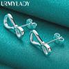 925 Sterling Silver Bowknot Earrings For Women Wedding Parties Fashion Jewelry