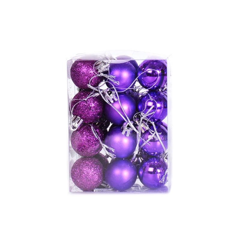24Pcs Hanging Pendants Ornament Decorative Round Plastic Ornaments Ball Party