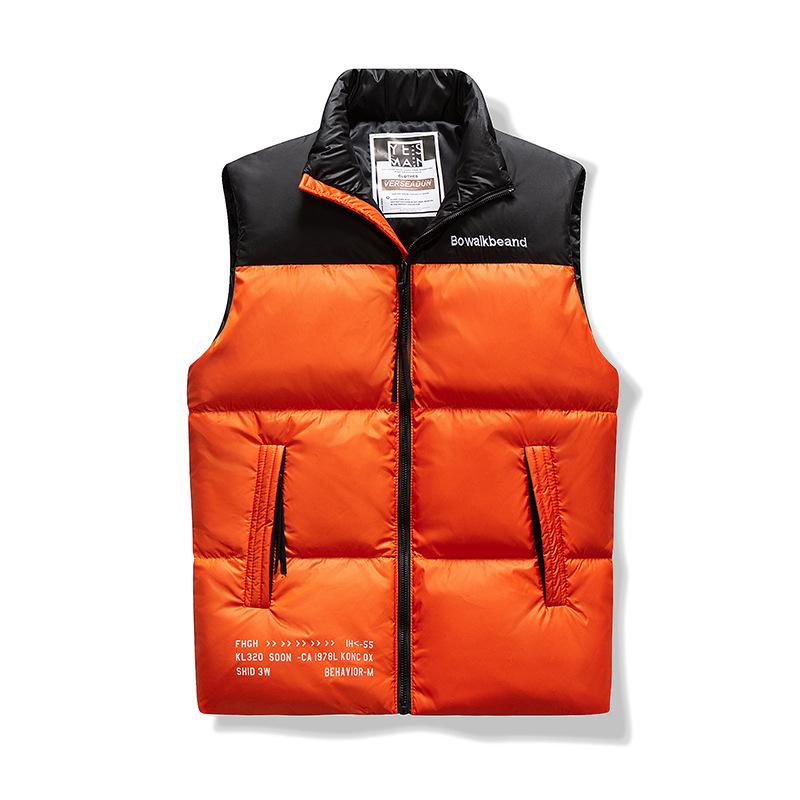 

Осенне-зимний жилет-пуховик с воротником-стойкой в цветных тонах для мужчин, утепленный жилет, белый утиный пуховый терможилет, жилет-пуховик для мужчин 5XL