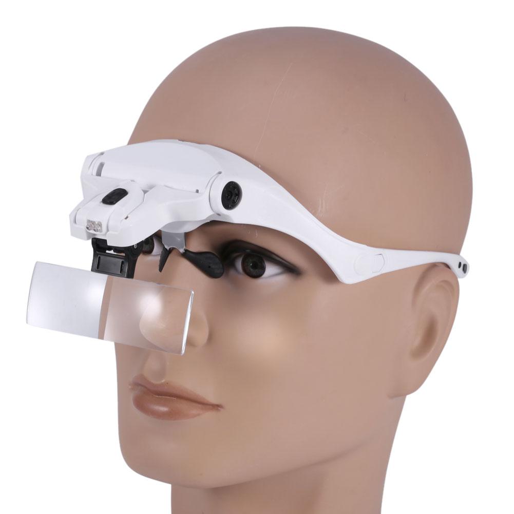 New 5 Lens Headset Magnifier With LED Lights Hand Free Magnifying Glass Eyelash Extension