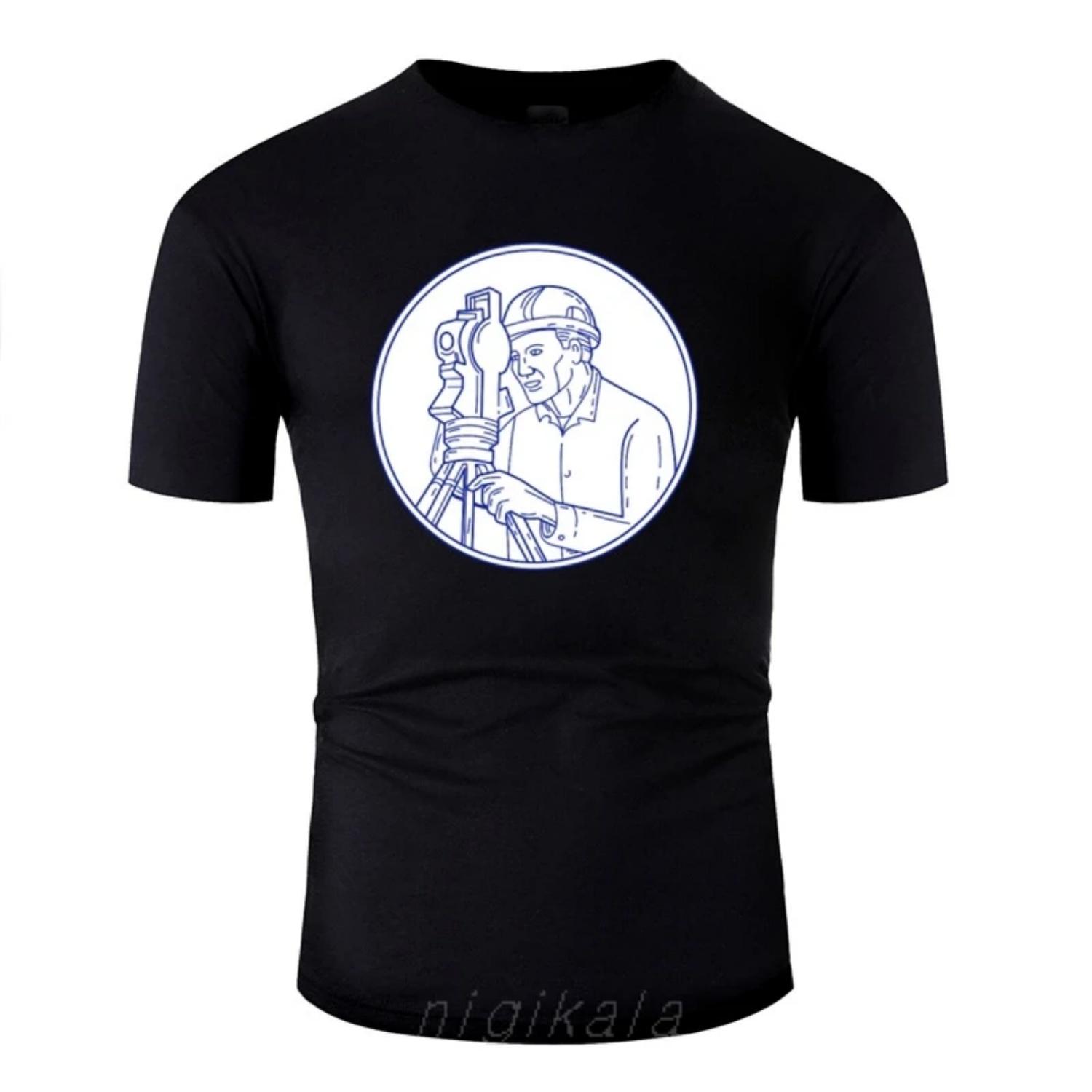 

Funny Surveyor Theodolite Circle Mono Line Tshirt Men Outfit Women Tshirts Comic Camisas Shirt S чёрный