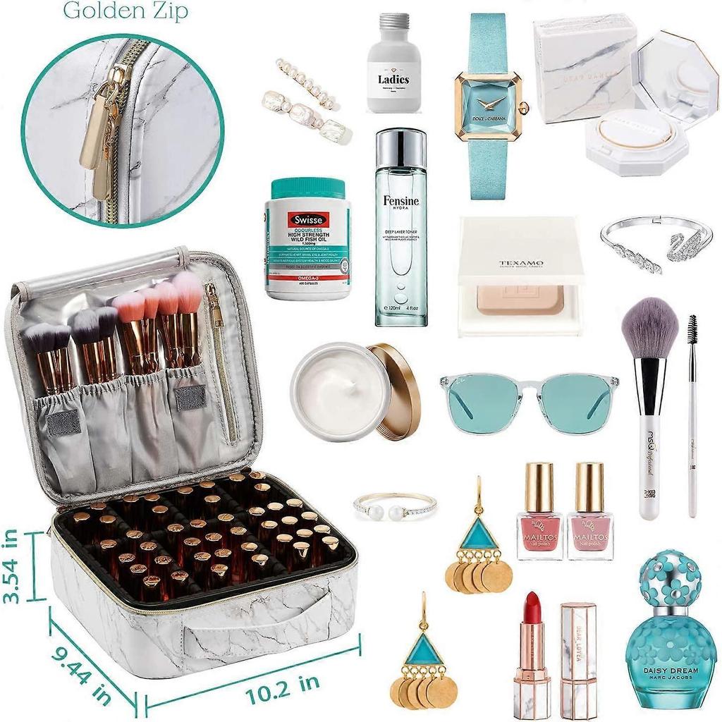 Dww Make-up Tasche, Professionelle Make-up Aufbewahrungstasche, Kosmetische Reisetasche, Beauty Friseurwerkzeug Organizer mit Verstellbaren Trennwänden, Kunstleder