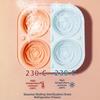 New 3D Rose Silicone Ice Mold with Lids 4 Holes Ice Making Molds Easy To Demold Large Size Ice Cube Tray Bar Accessories