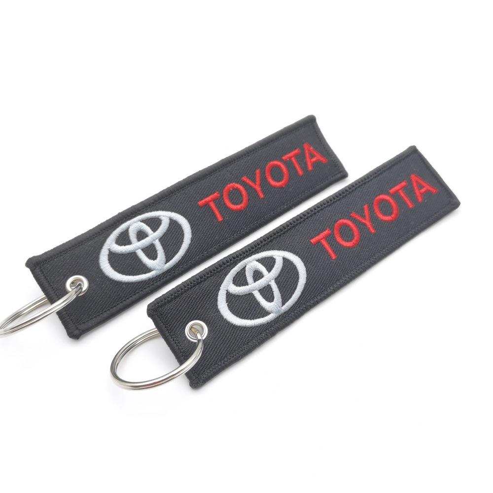 

Embroidery Car Keychain Keyring Pendant Gift For Toyota Corolla Camry RAV4 CHR Yaris Prius Prado Auris Avensis Hilux Accessories