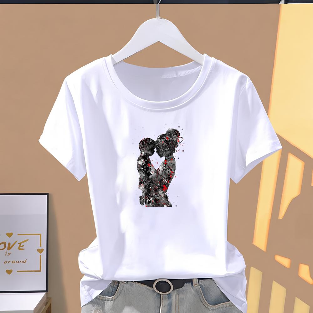 Women's T-shirt, Short-sleeve, Cute and Trendy, Perfect for Summer Daily Fashion Wear.