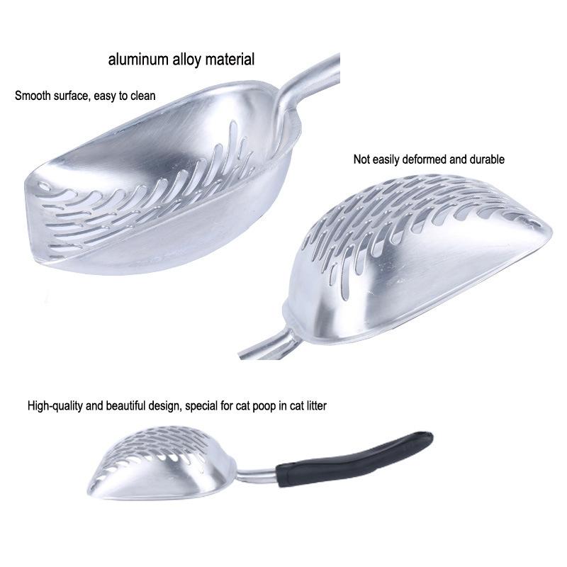Cat Litter Scoop Big Metal Litter Scoop for Kitty Sifter with Deep Shovel and Ergonomic Handle Made of Heavy Duty Solid Aluminum