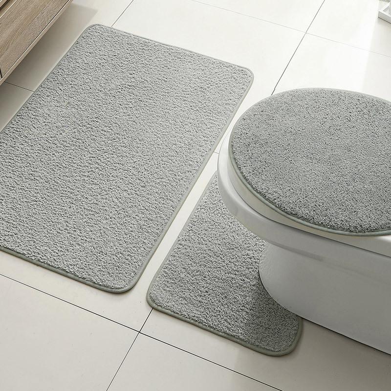 Bathroom Absorbent Foot Mats, Home Bathroom Floor Mats, Door Entry, Door Non-Slip Mats, Simple Three-Piece Set