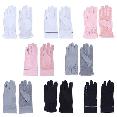 Women Thin Breathable Ice Silk Anti-UV Summer Sunscreen  Gloves Mittens Driving Gloves Touch Screen