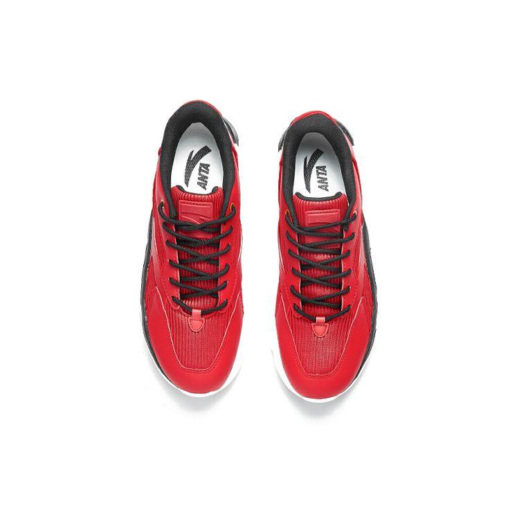 Anta Retro Casual Shock Absorbing Non-Slip Lightweight Breathable Low-Top Running Shoes Men Sneaker Red Black White 11818852-2