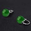 Circle Ear Buckle Ice Jade Earrings Jewelry Ancient Style Jade Bead Earrings  Women
