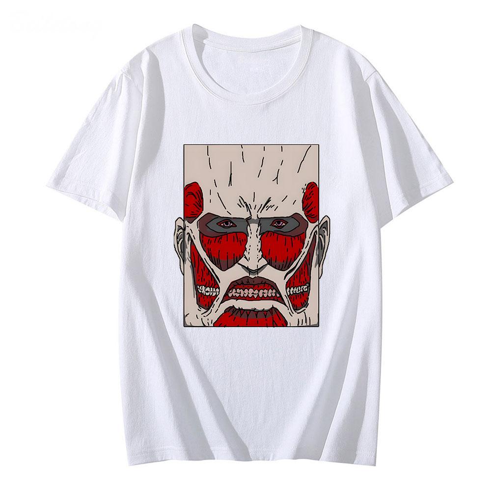 Attack On Titan & Colossus Titan T-shirts  Unisex Male Female Fashion Four Seasons T Shirts 100% Cotton Tshirts O-Neck High Street Graphic