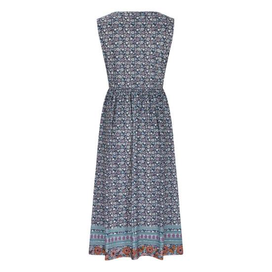 Женское летнее платье с принтом без рукавов А-силуэта — фото 5