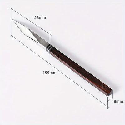 1 Pc Tea Knife Stainless Steel Damascus Pu Erh Tea By Hand Wooden Handle Pry Tea Cone of Chinese Style Gift