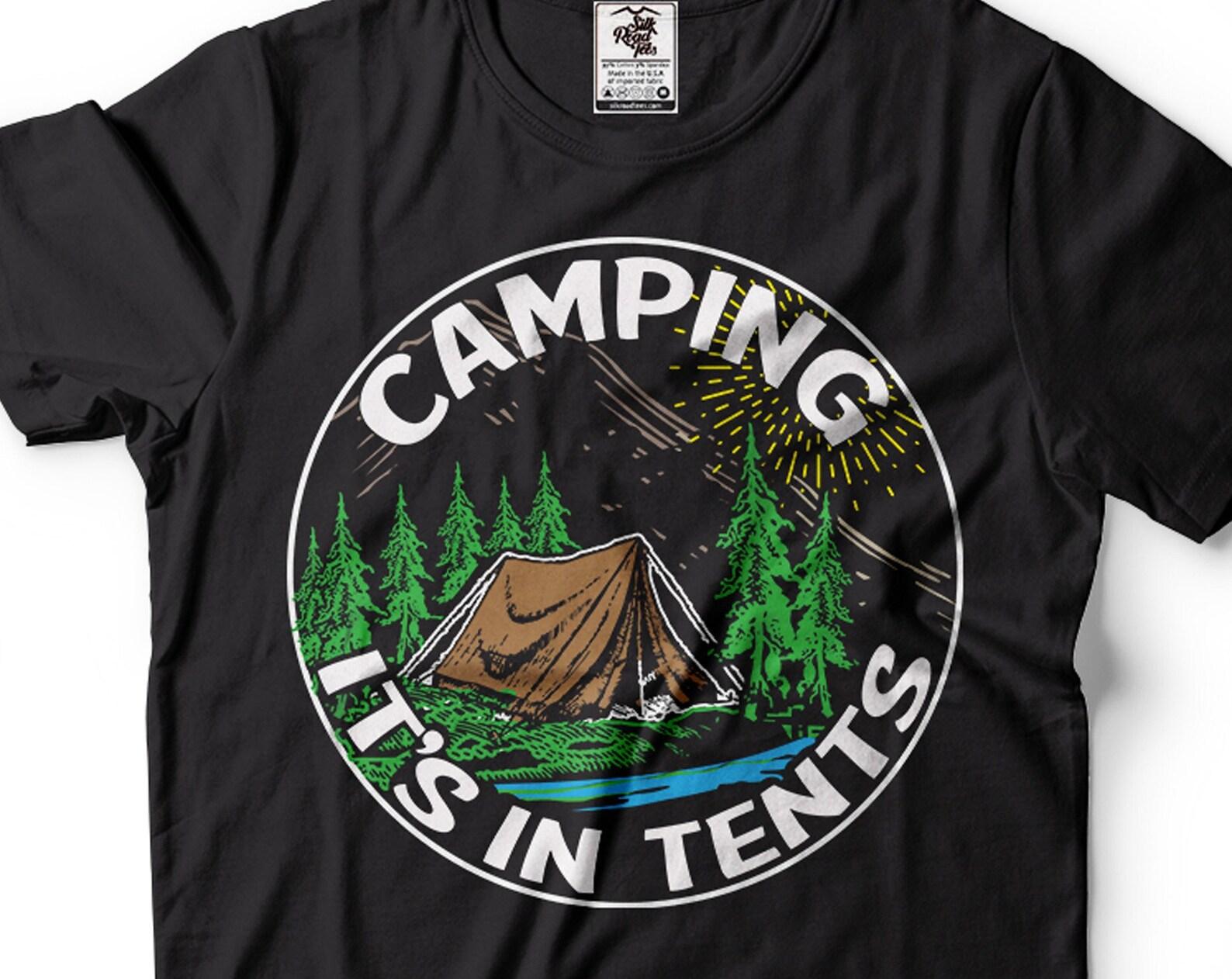 Camping Tent Pun T-Shirt: In Tents Graphic Tee S
