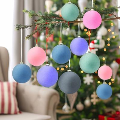 12 ADET 6 cm/2.36 inç Akın Noel Dekoratif Topları Alışveriş Merkezleri Noel Ağacı Pencereleri Şenlikli Plastik Süslemeler