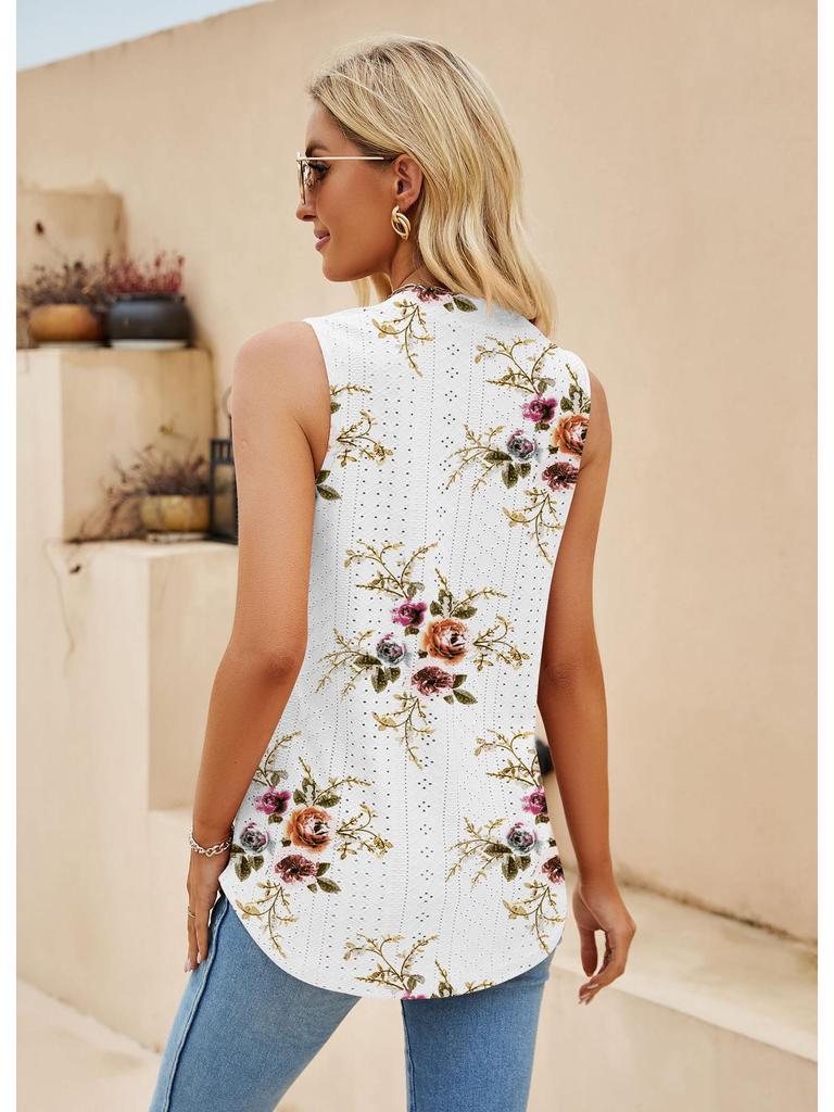 2023 Europäisches & Amerikanisches Damen Einfarbiges V-Ausschnitt Slim-Fit Tanktop mit Löchern