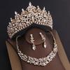 Luxury Crown Bridal Jewelry Sets for Women Tiaras and Necklace Earrings Prom Bride Jewelry Set Wedding Dress Accessories