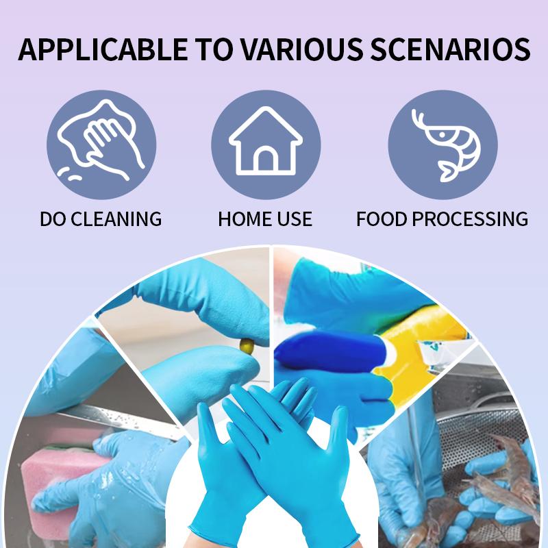 Disposable Nitrile Gloves Wholesale Food Contact Thick Durable Suitable Strong Elasticity Gloves for Kitchen Garden Tattoo Beaut
