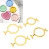 4Pcs Wax Seal Molds Gold Color Zinc Alloy Assorted Style Sturdy  Wax Seal Stamp Rings for 0.9
