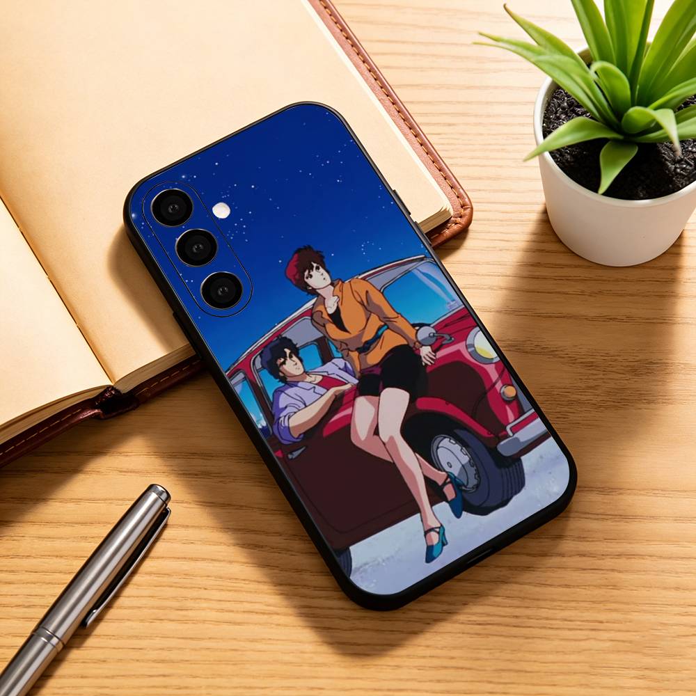 R-Retro City Hunter Comic Phone Case Black Silicone Soft For Samsung Galaxy A73,A72,A71,A70,A53,A52,A51