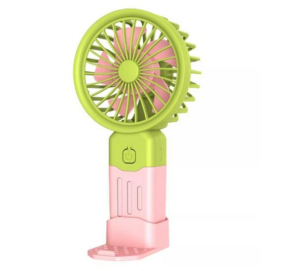 

Portable Mini USB Desktop Fan with Strong Wind Power for Students 15.2*8*3.2 cm рожевий/зелений