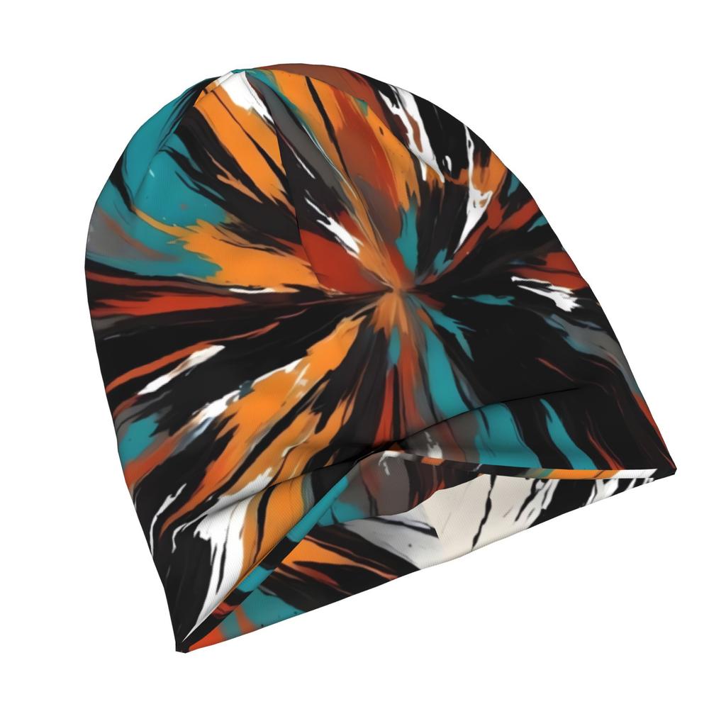 2D Flat Printing Abstract Art Design Fashion Knit Hat for Adults Adds a Stylish Finishing Touch to Everyday Outfits Perfect for City Walks Weekends or