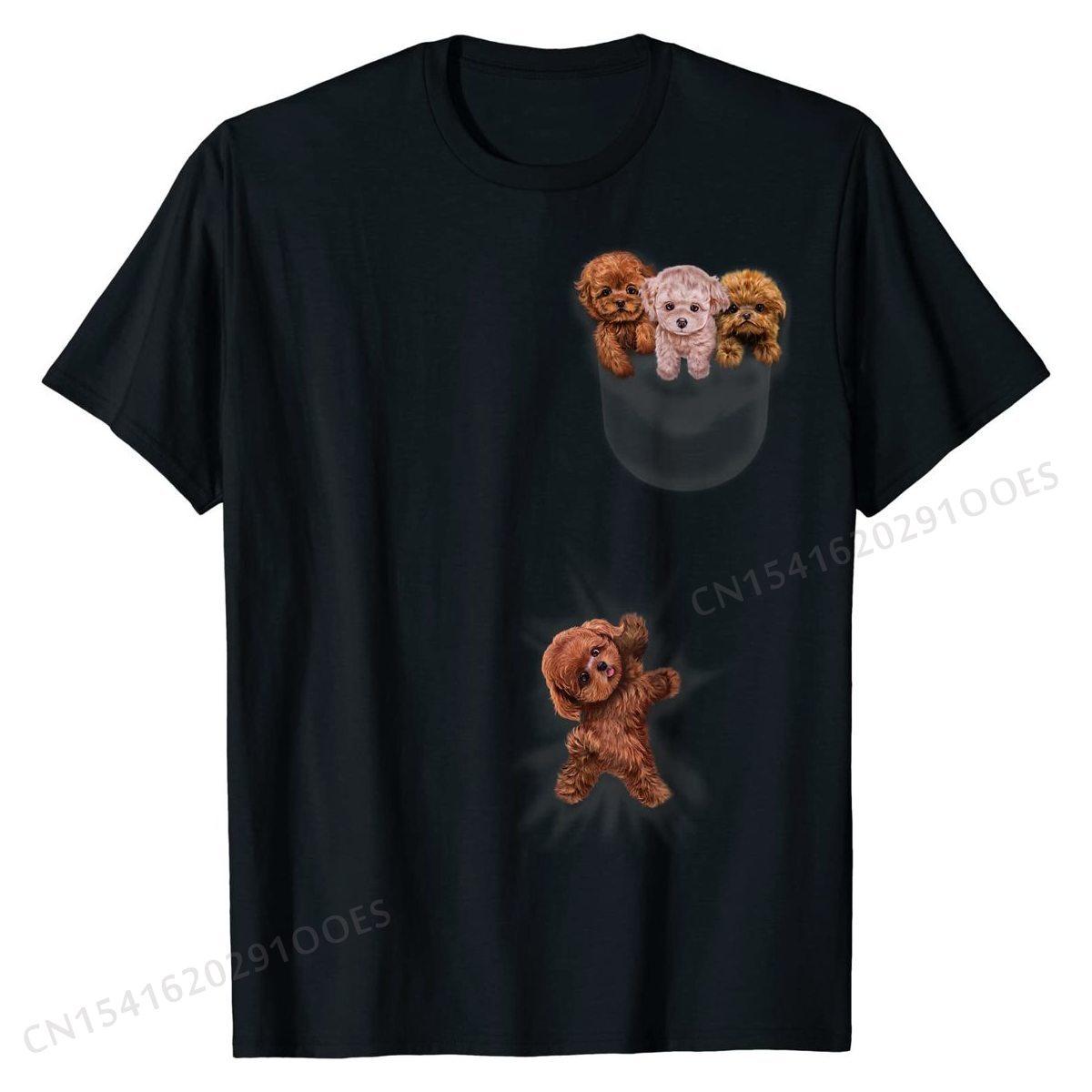 

Футболка, Милый щенок пуделя в чашке, Собака, играющая в кармане, Футболки для мужчин, Уютные топы, Футболка Новая Повседневная Хлопок 4XL